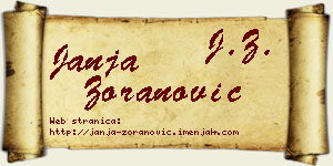 Janja Zoranović vizit kartica